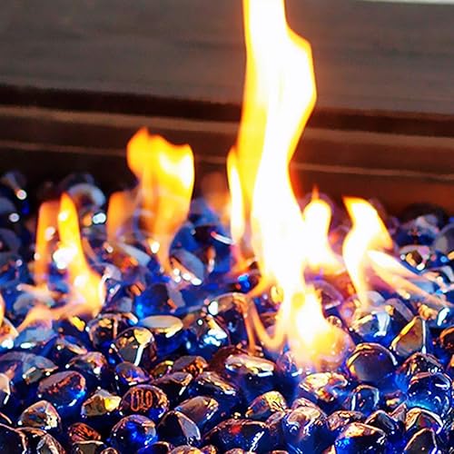 Miniatura 8 de Rocas de vidrio de fuego de 1 pulgada para hoguera de gas o propano (paquete de regalo) (20 libras, champán rosa)