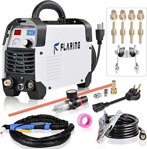 FLARING Cortador de plasma digital, máquina de corte de plasma de arco piloto sin tacto de 55 amperios, corte limpio de 12 pulgada de corte de