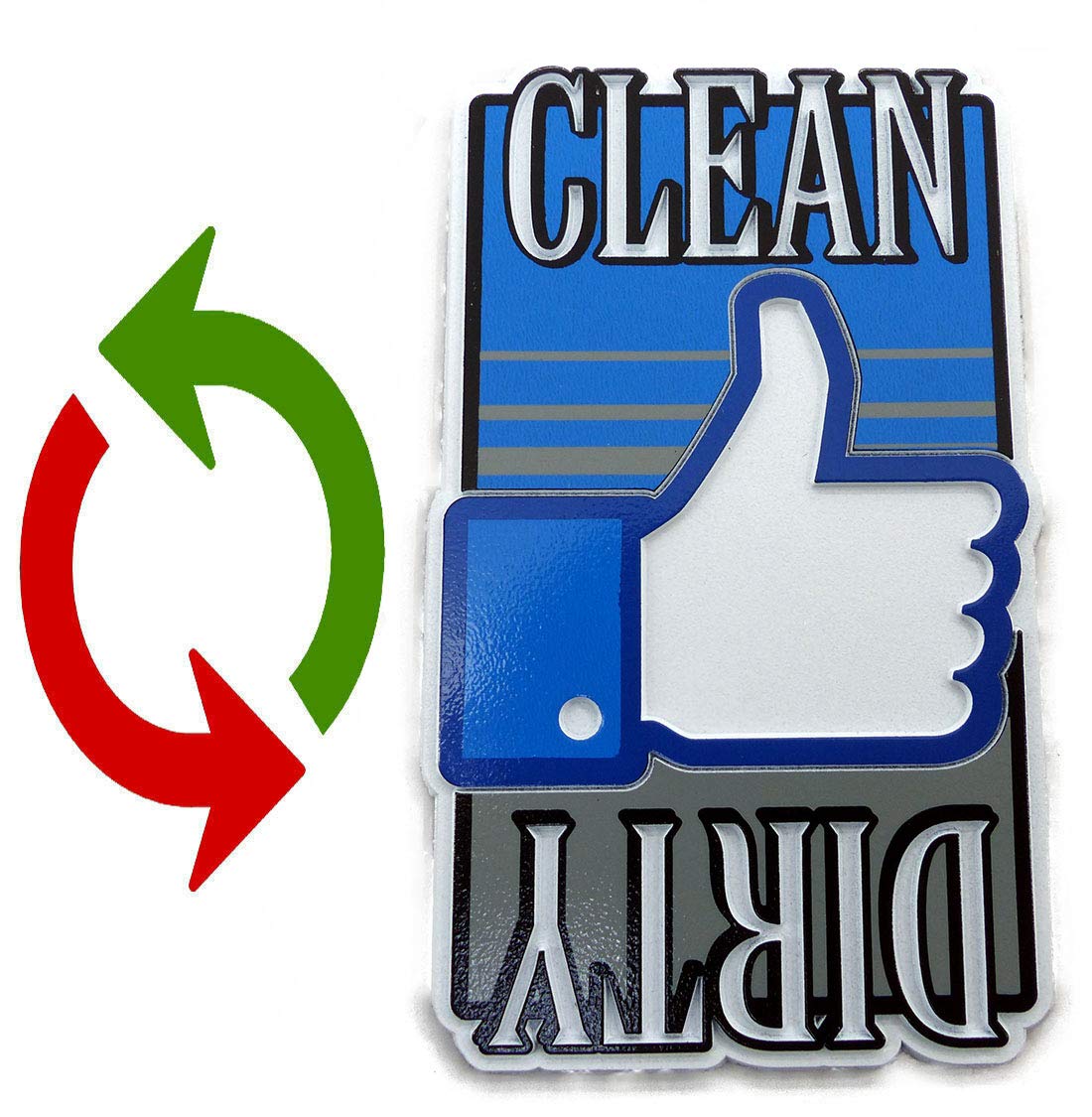 Clean Dirty Dishwasher Magnet Sign for Dishes - Elegant Rubber Embossed - 4 x 2.25 - Housewarming, Bridal Registry & Gag Gift Idea Stocking Stuffers