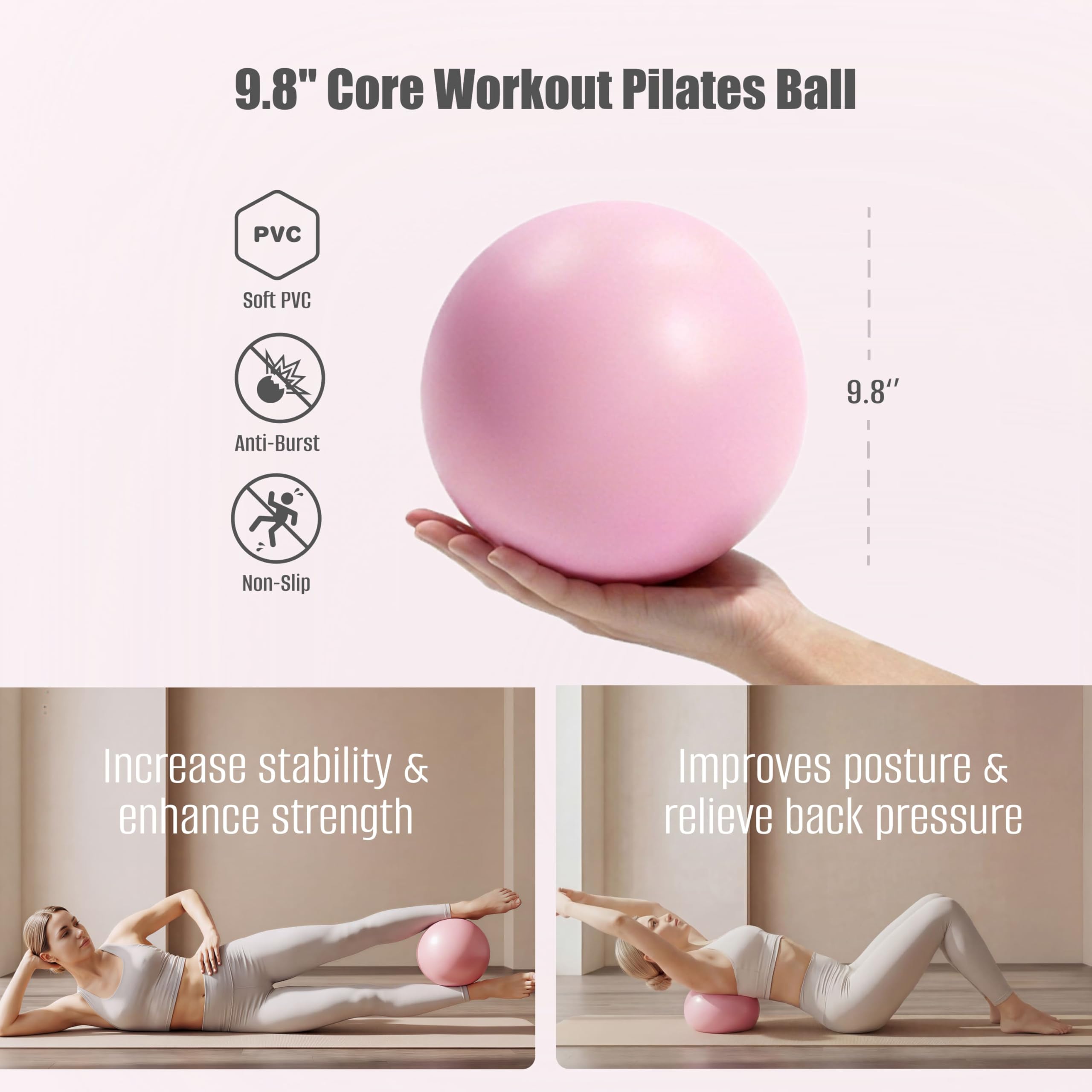 MaxU Anelli di allenamento fitness per pilates e yoga-FS dotati di funzione di conteggio