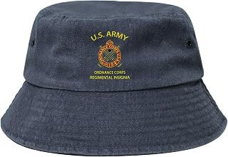 US Army Ordnance Corps Regimental Insignia Veteran Bucket Hat Cotton Beach Hat Sun Hat
