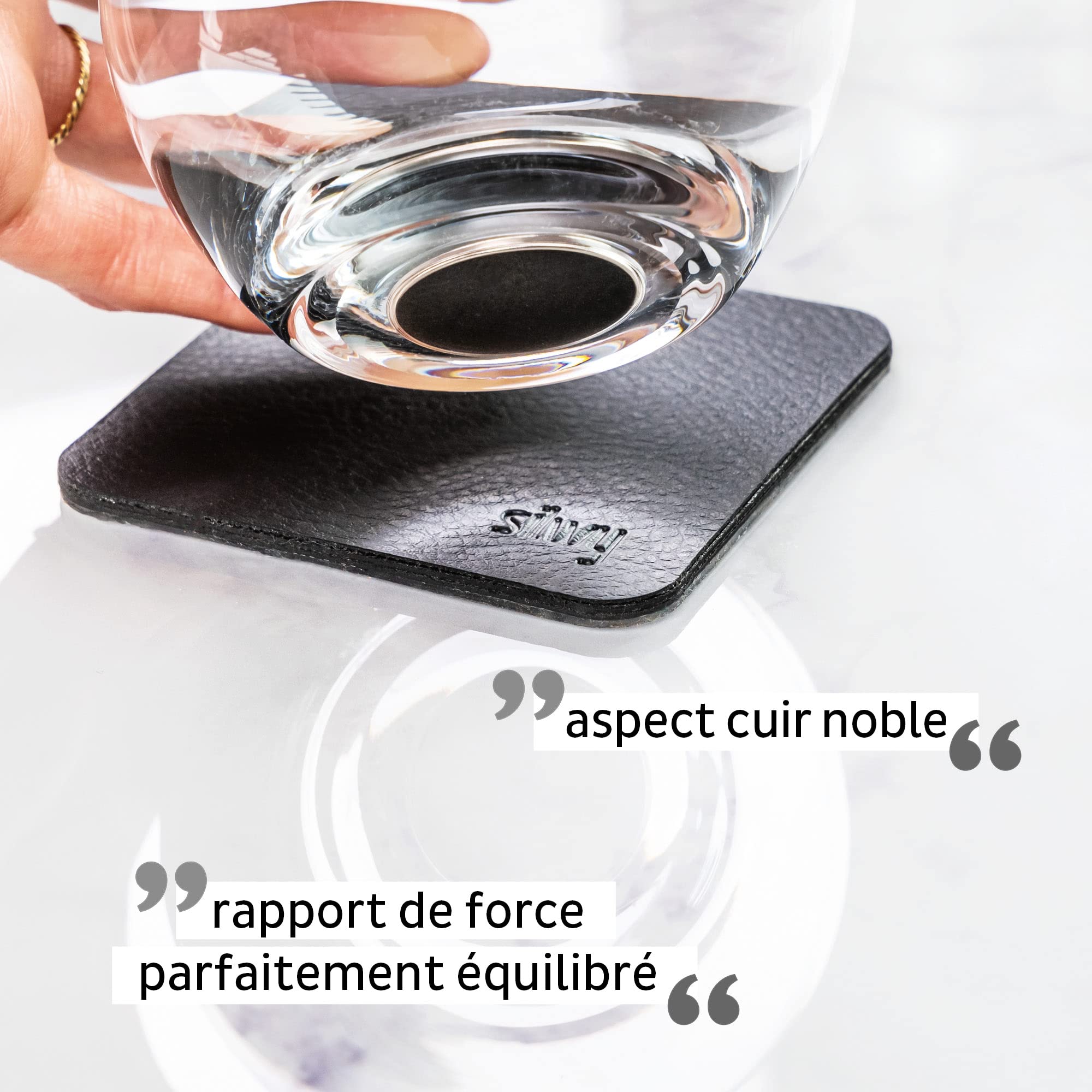 silwy® Verres magnétiques, verres en cristal de haute qualité avec aimant parfaitement intégré et nano gel pads métalliques (longdrink // 0,4 l)