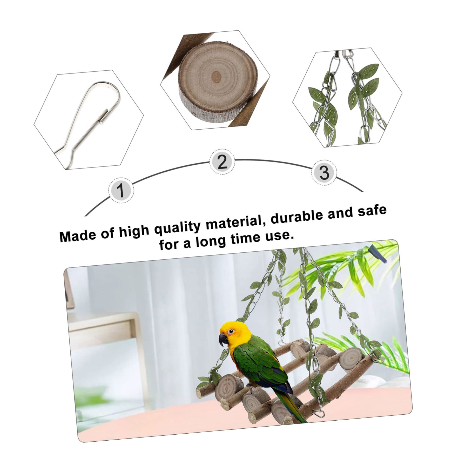 BESPORTBLE 3stücke Pet Bird Cage Toy Kletterleiter Und Schaukel Für Papageien Hängendes Spielzeug Aktivität Und Spaß Für Wellensittiche Und Ähnliche Vögel