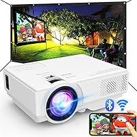 NISOO Mini WiFi Bluetooth Projector, 1080P Supported Outdoor Movie Projector with Smartphone Mirroring for Home Theater Entertainment