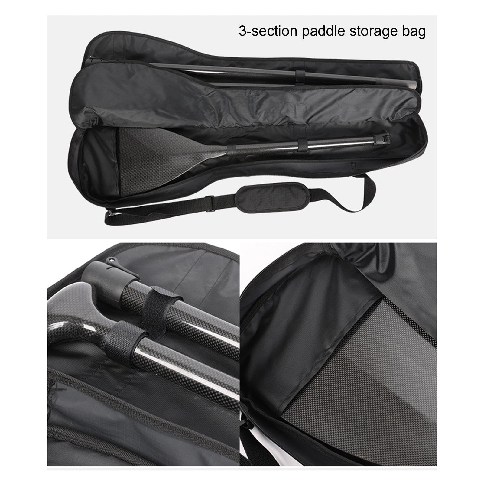 Borsa per pagaia per barca, borsa per il trasporto di pagaie, borsa per il trasporto di pagaia da pesca, organizer impermeabile a tre sezioni, tracolla regolabile, borsa portatile impermeabile,