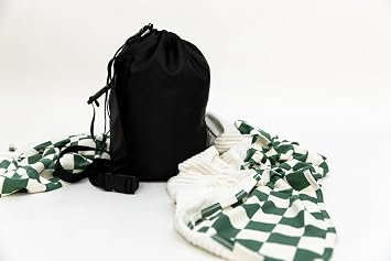 Beddys Green Checkered Dual-Sided Travel Blanket with Carrying Bag