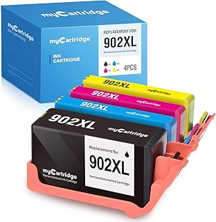 myCartridge Remanufactured Ink Cartridge Replacement for HP 902XL to Use with Officejet Pro 6978 6968 6958 6950 6960 6970 6975 (Black, Cyan, Magenta, Yellow, 4-Pack)