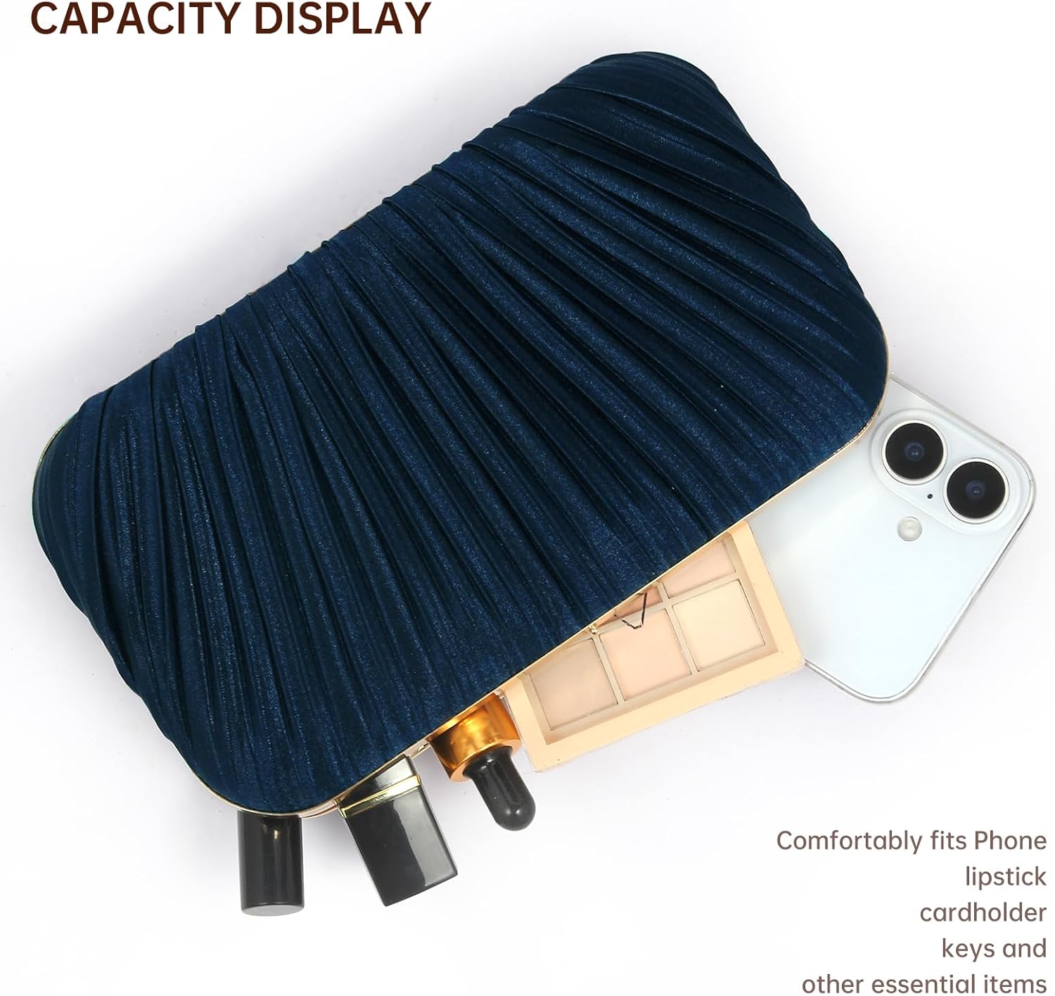 Purses for Women Evening Bag Handbags Formal Pleated Clutch Bag with Chain for Prom Wedding Party Black-tie affairs - Image 7