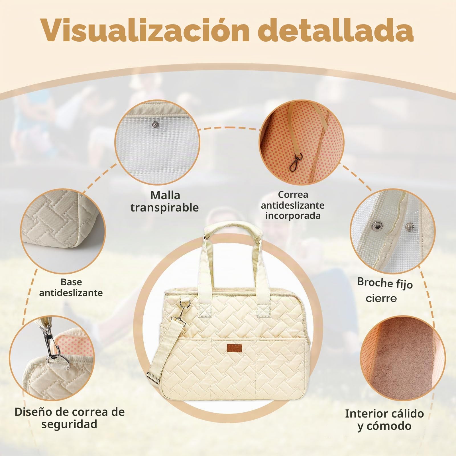 Bolsa para perros pequeños, bolsa de transporte transpirable, plegable, 41 x 30 x 18 cm, para perros pequeños, conejos, gatos