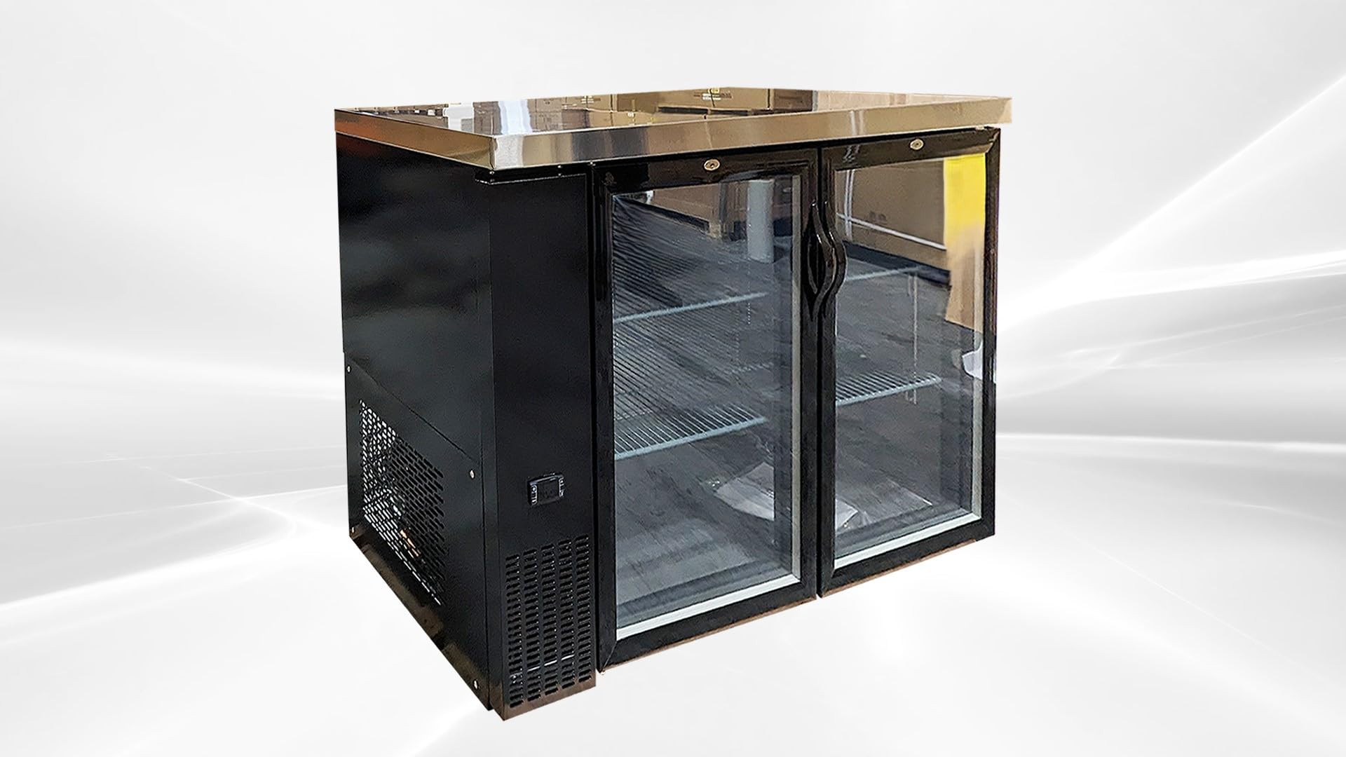 Elite Kitchen Supply Commercial ETL NSF Beer Display Refrigerator, 2 Glass Door Back Bar Cooler Case, Fridge Chiller Black 48