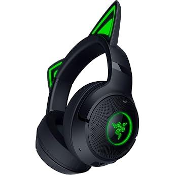Razer Kraken Kitty V2 BT Wireless Bluetooth RGB Headset with Kitty Ears for Gaming and Streaming (325 g, Triforce 40 mm Drive