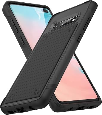 Designed for Samsung Galaxy S10 Plus Case Gift Militay Grade Drop Protective Rugged Cover Shockproof for Galaxy S10+ Plus Phone Case for Women Men boy Girl Black+Black