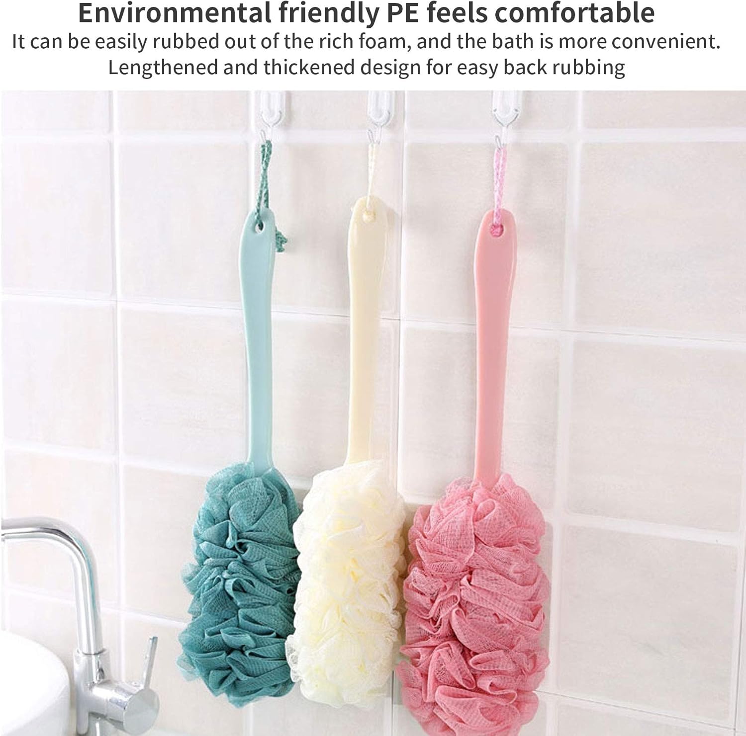 Long Handled Shower Body Brush Loofah Skin Sponge Cleaning Back