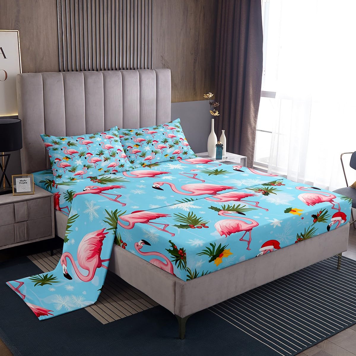 Amazon.com: Feelyou Merry Christmas Sheet Set King Size Kids Tropical ...