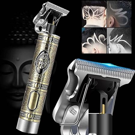 TANNU ENTERPRISES Electric Metallic Gold Pro Li Outliner Grooming Zero Gapped Baldheaded Barbershop Hair Trimmer Rechargeable Cordless Close Cutting T-Blade Clippers Trimmer Beard Shaver for Men