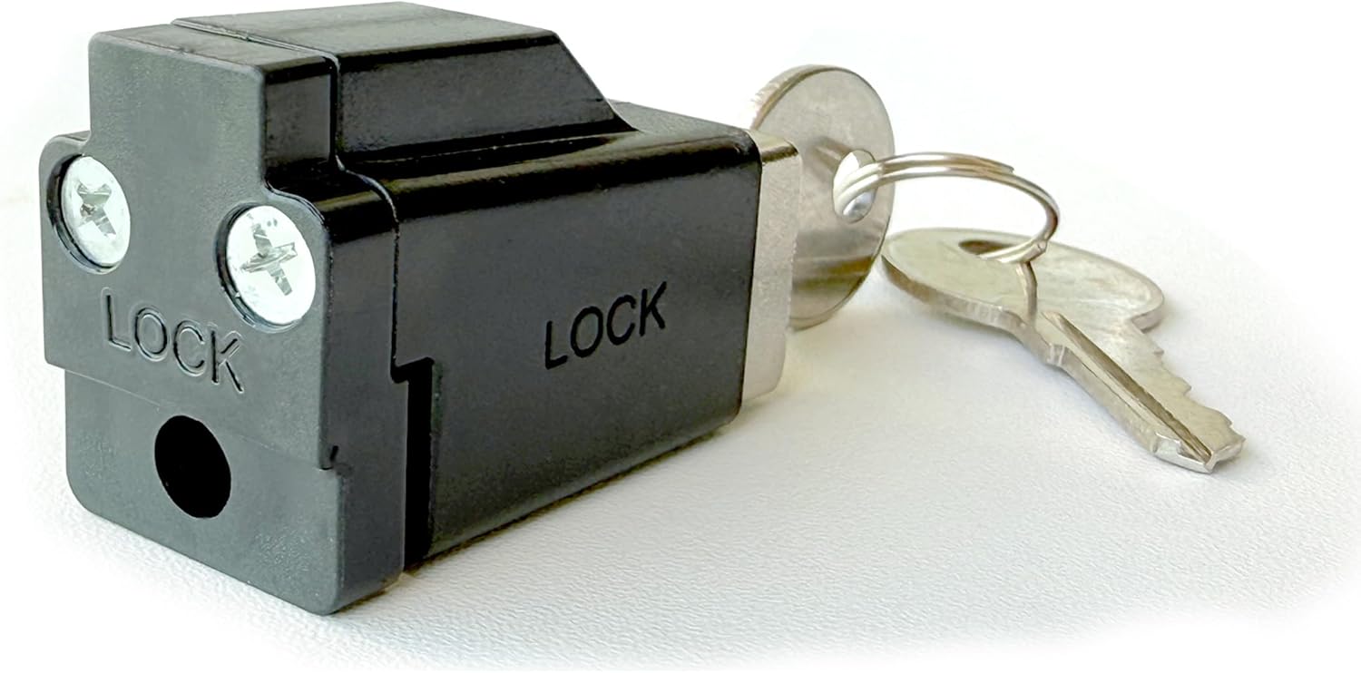 2 Pack Sliding Window Stopper Lock with 2 Keys - for Thickness 1/4" Small Frame Edge Clamp, Adjustable Window Locks Security Window Stoppers (Black)