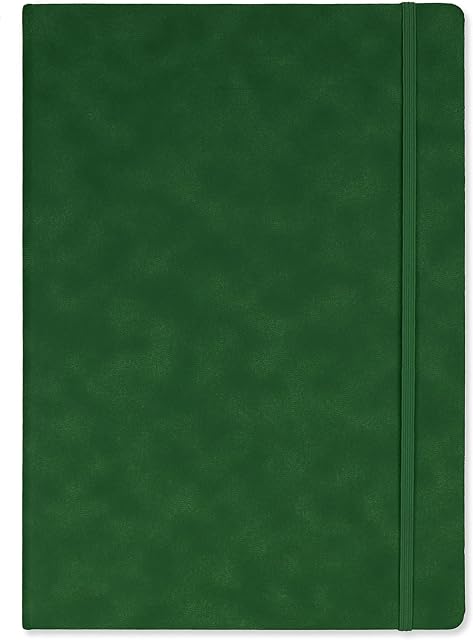 Silvine A4 Executive Hardback Notebook / Journal Green. 160 Lined Pages of 90gsm Premium Ivory Paper, British Racing Green (198BRG)