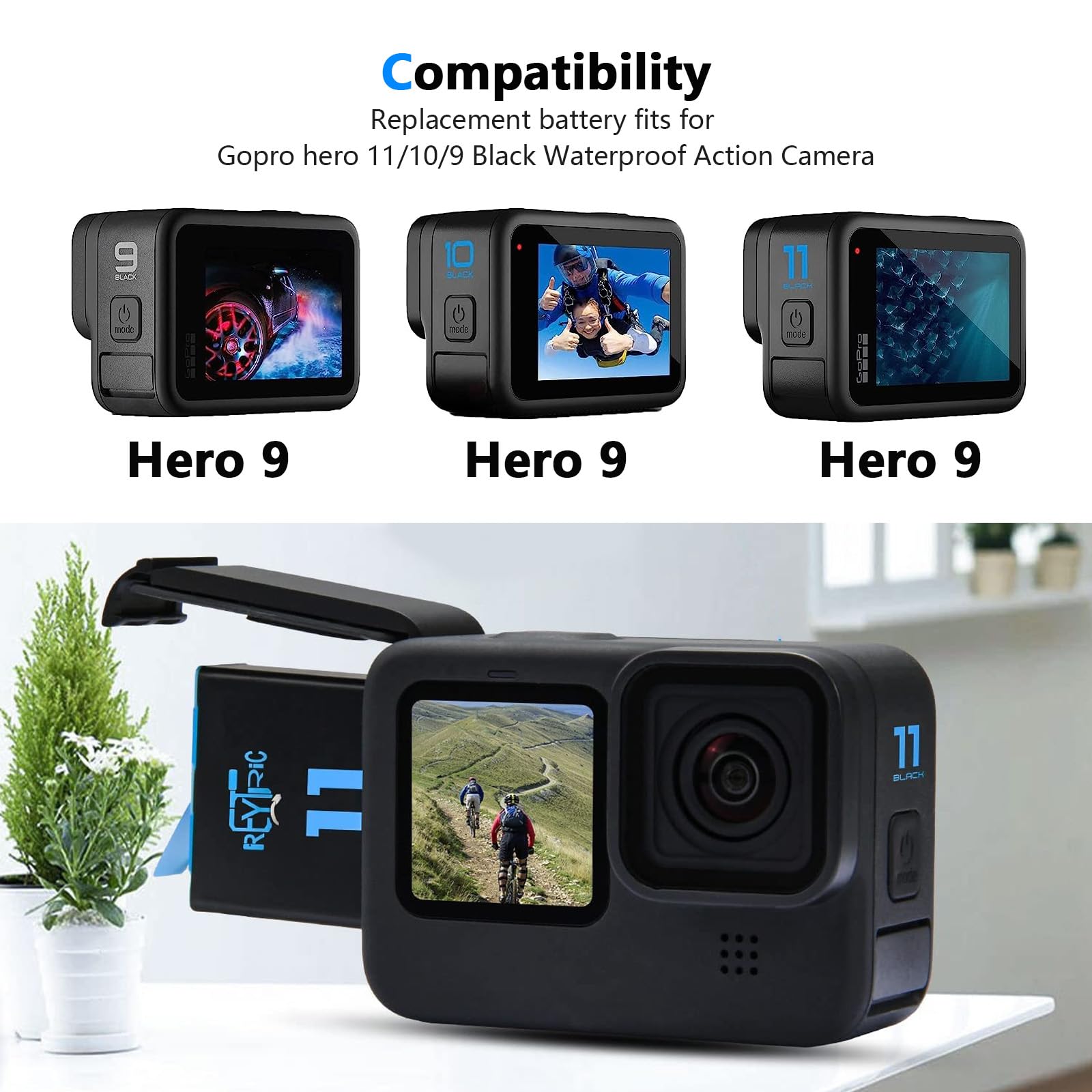 Amazon | バッテリー充電ケーブル ドック充電器 GoPro Hero 11 Hero 10 