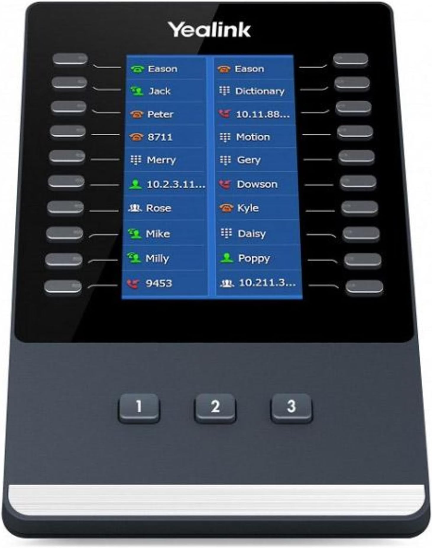 T4U Series Expansion Module, 4.3″ 272 x 480-pixel Color Screen, Color Icons, 20 Physical Keys on Each Page with Dual-Color LEDs