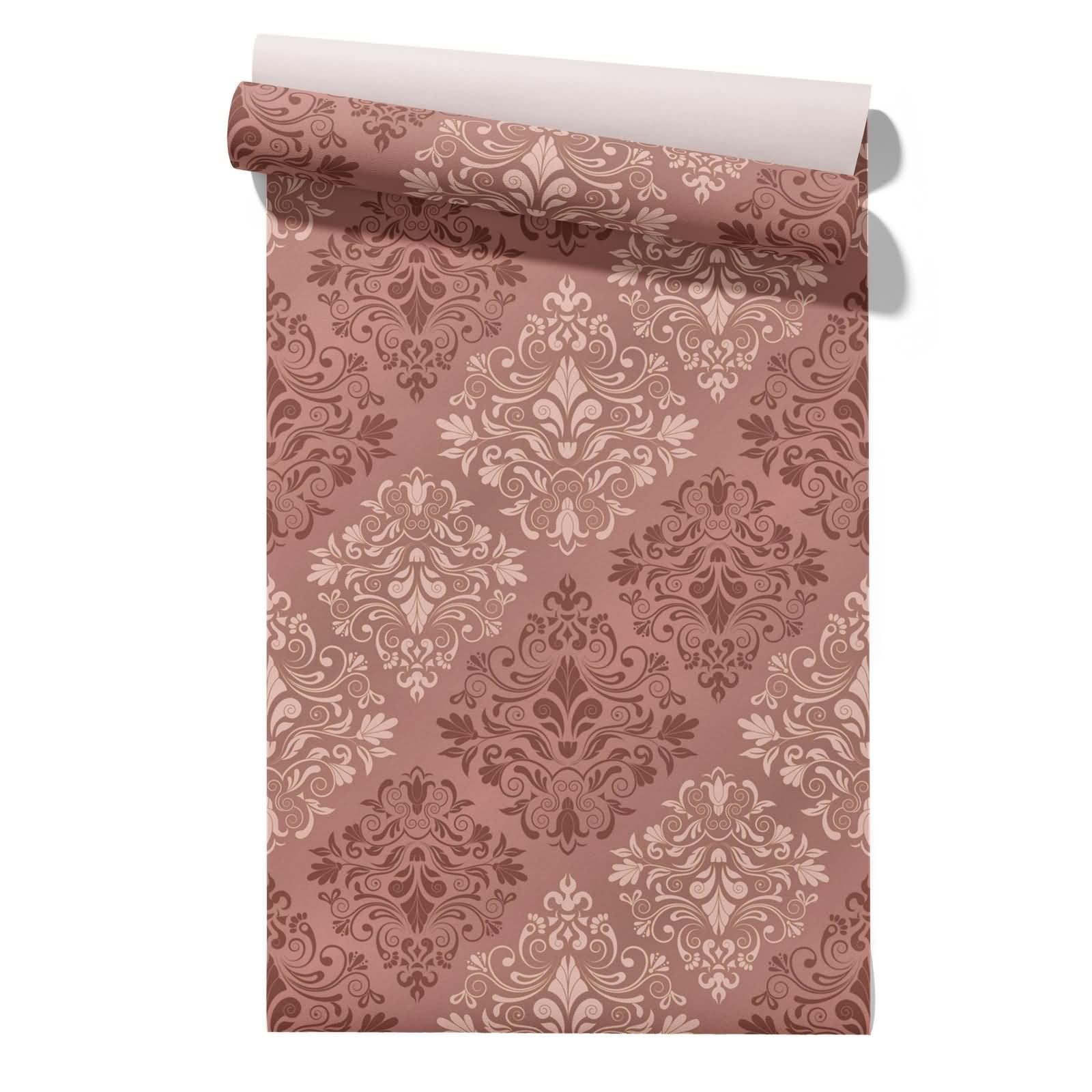 CEVAN PVC Wallpaper Border Self Adhesive Covering Garden Retro Pattern Rococo Style Bathroom Sticker Paste Waterproof Peel and Stick Wallpaper for Cupboards 45x200cm