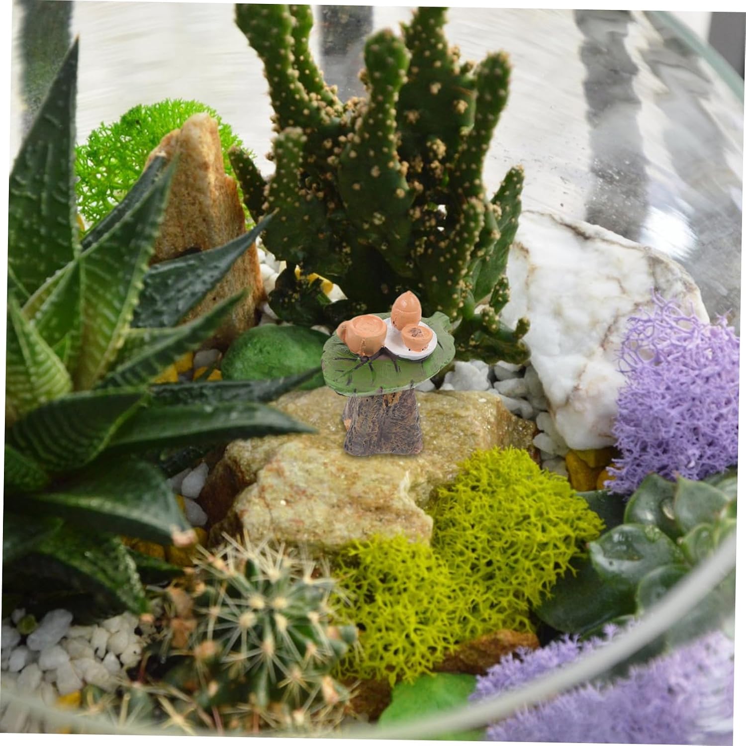 Mini Tea Table Decoration Resin Miniature Ornament for Micro Landscaping