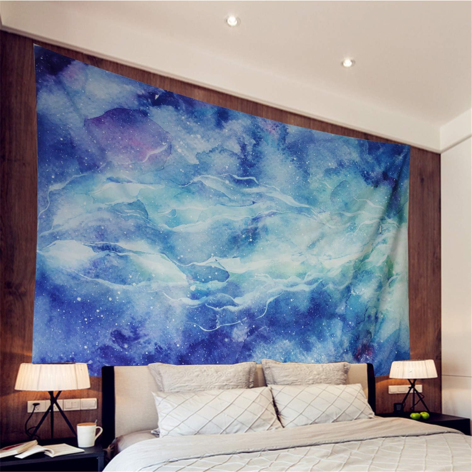 Racunbula Blue Marble Tapestry Bohemian Marble Pattern Wall Tapestry Wall Hanging for Living Room Bedroom Dorm(Marble,51"×59")