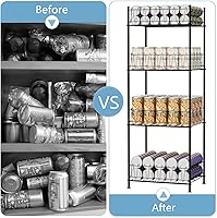 Vista 3 de smusei Organizador de estantes de botellas de agua de 4 niveles, organizador de almacenamiento de agua embotellada independiente para piso, soporte