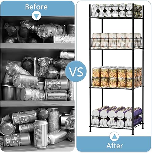 Miniatura 3 de smusei Organizador de botellas de agua, 4 niveles, organizador de almacenamiento de agua embotellada para piso, dispensador de latas de soda de