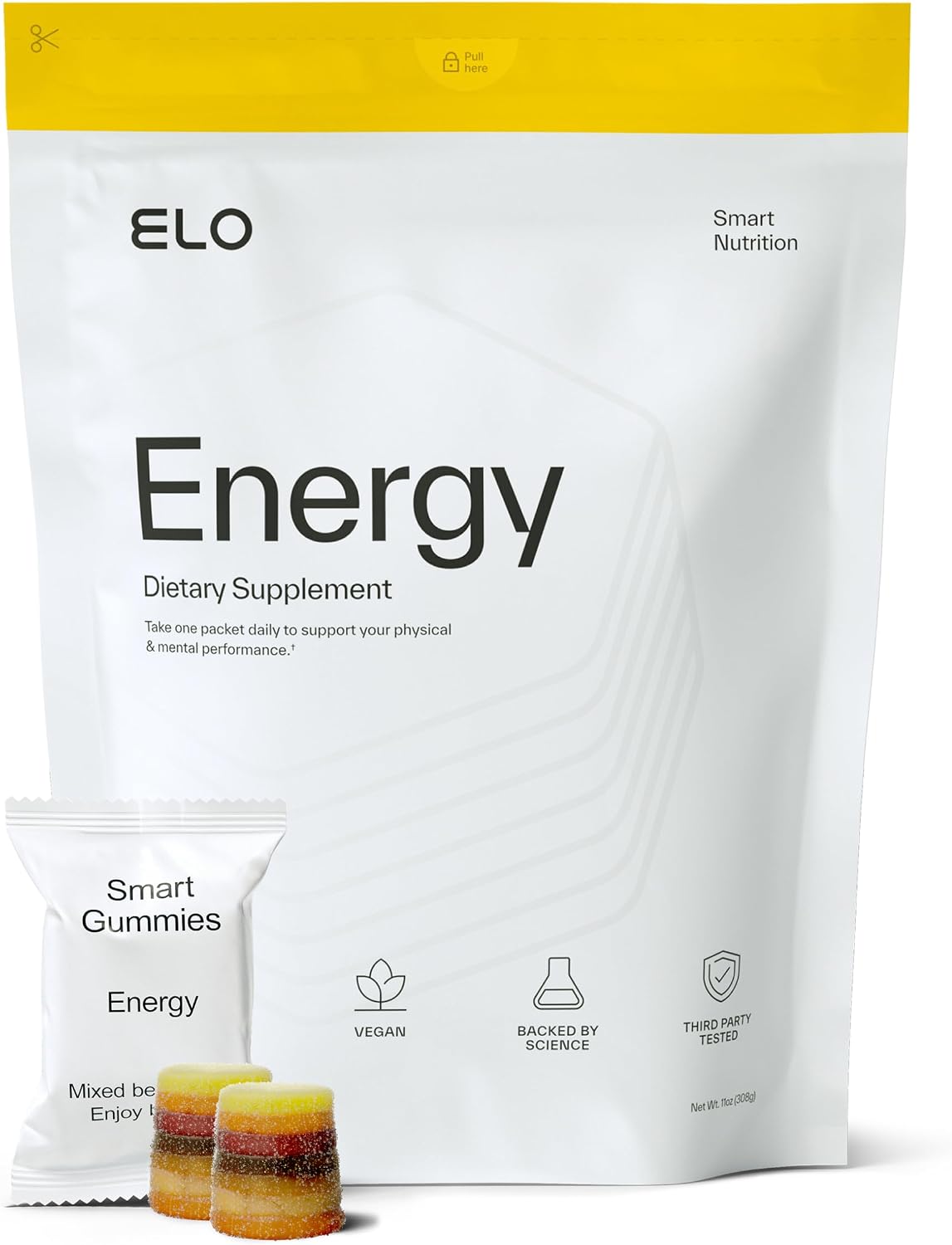 Elo CoQ10 200mg Gummies — High-Dose Coenzyme Q10 with B12 & Ginseng | Heart Health, Cellular Energy & Antioxidant Support | Sugar-Free, Vegan, Non-GMO | 28 Servings