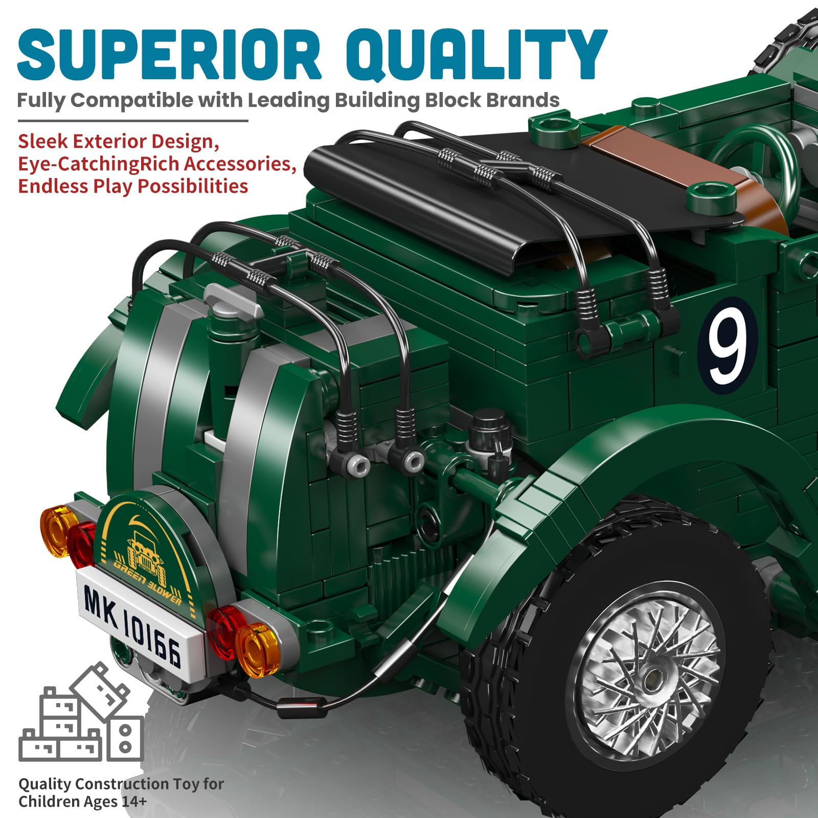 Mould King Oldtimer 10166 - Set di mattoncini classici per adulti e ragazzi dai 14 anni in su (1147 pezzi)