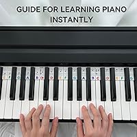 Vista 2 de Guía de notas de piano para principiantes, etiquetas de notas extraíbles para teclado de piano para aprendizaje, tamaño completo de 88 teclas