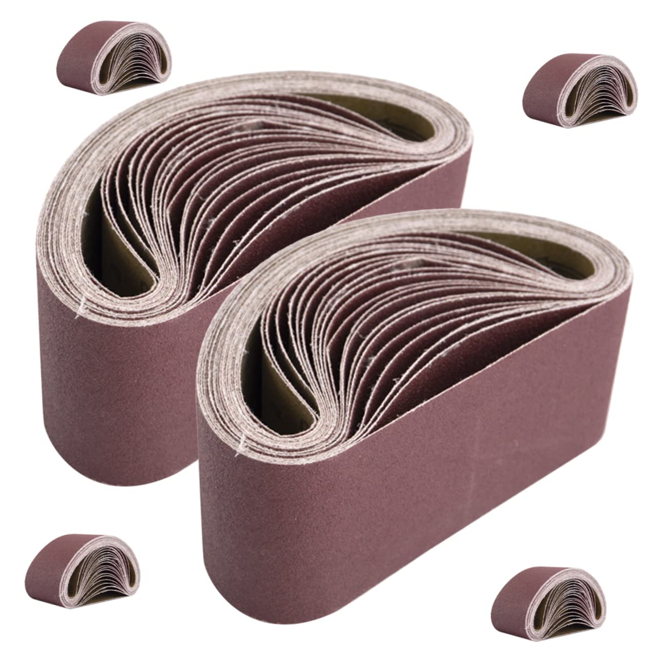 POPETPOP 6pcs Sanding Belts Grit for Belt Sander Sandpaper Strips for Woodworking Grinding and Polishing Various Industries