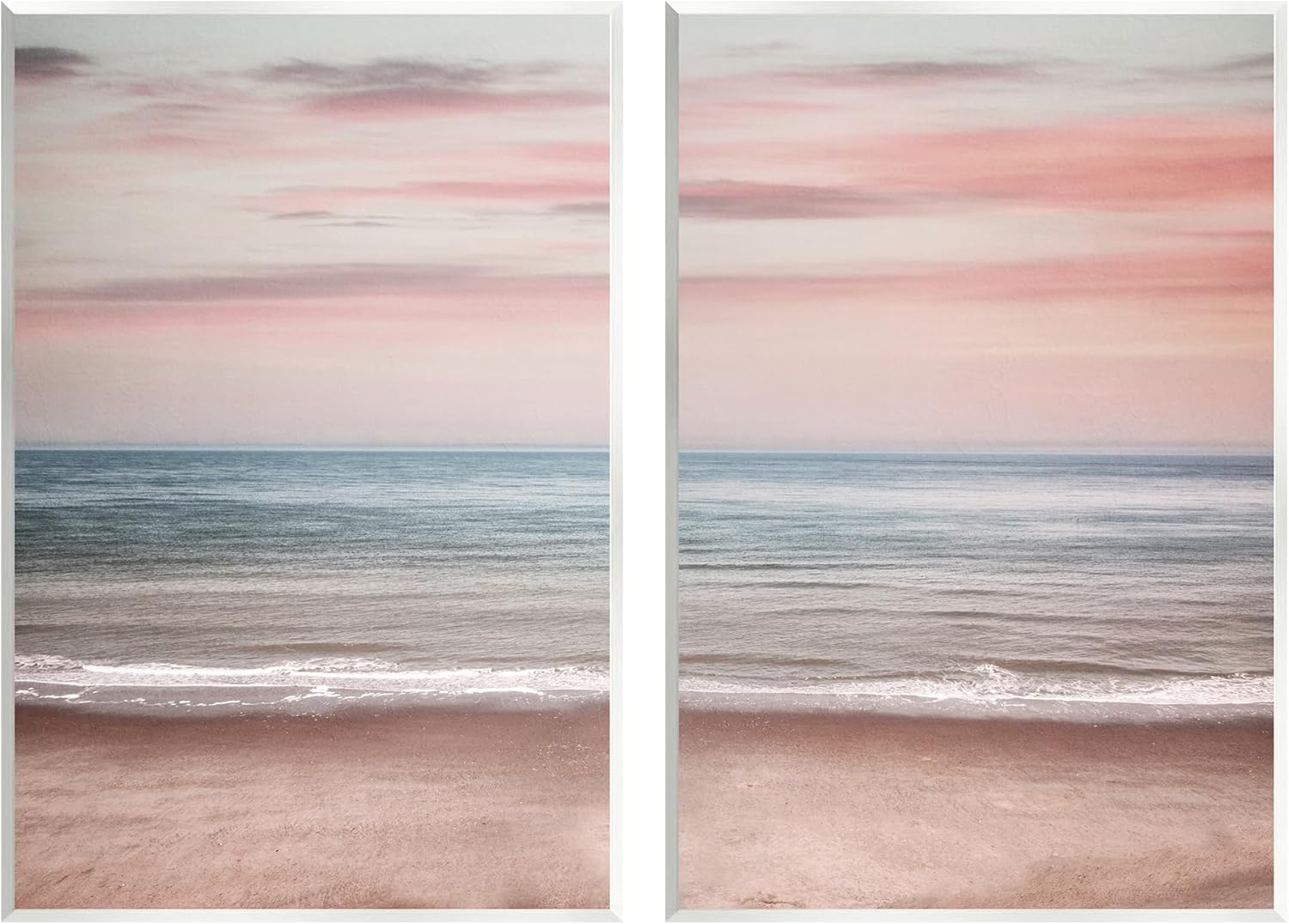 Stupell Industries Pink Coastal Sunset 2 Piece Wall Plaque Art Set by Lil' Rue