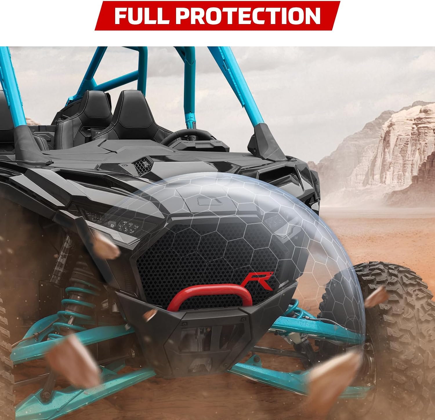 Front Mesh Grill for RZR PRO, Black Iron Front Grille for Polaris RZR PRO XP/PRO R/PRO S 2025 2026+ Accessories, Replace OEM #5465595-070, #5459950-070