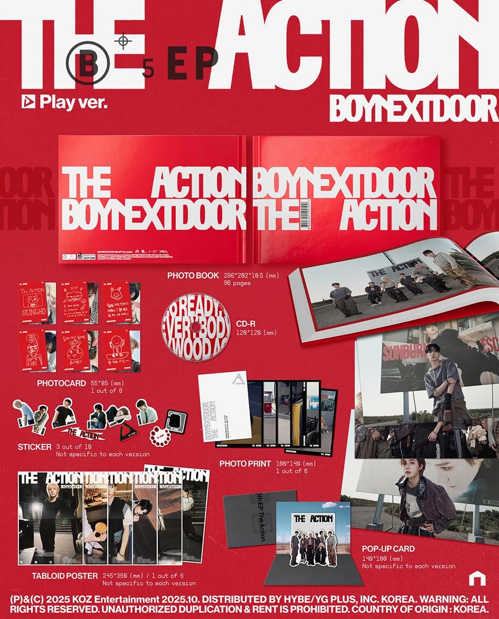 BOYNEXTDOOR ボネクド Hollywood Action 6枚セット Amazon.com: BOYNEXTDOOR THE ACTION 5th Mini Album [Play Ver
