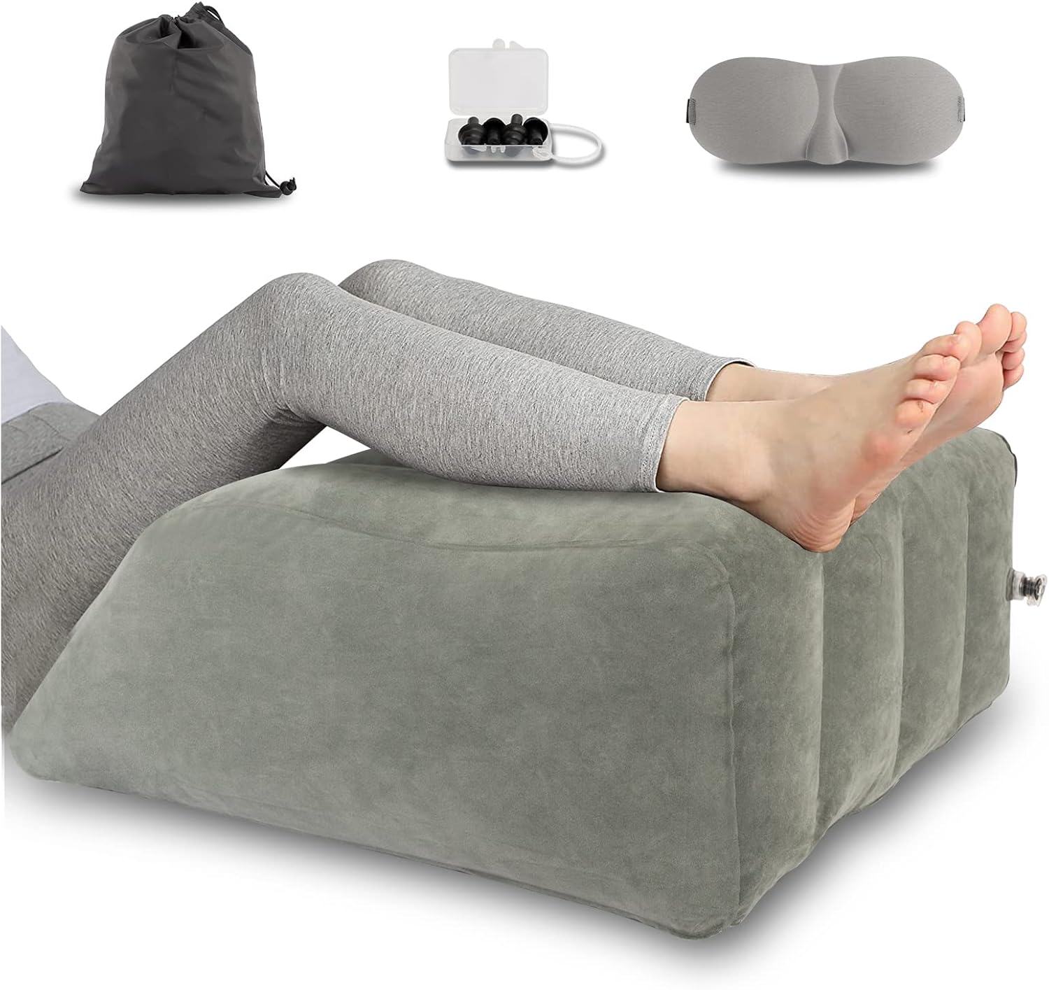 QISHFEN Leg Elevation Pillow Inflatable, Leg Rest Pillow Bed Wedge Post