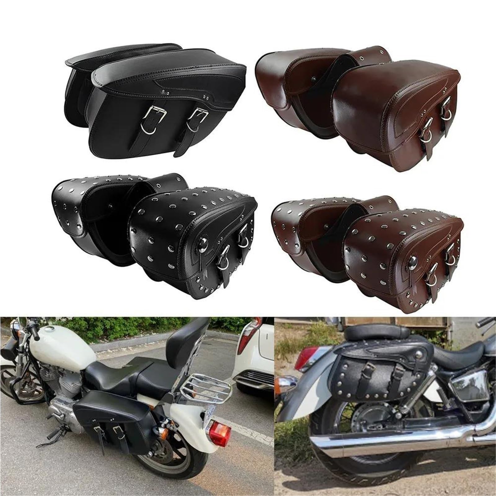 Accessori Moto Borsa Portaoggetti Impermeabile Attrezzi Laterali Per Borse Per Harley Softail Dyna Touring(Style 4)