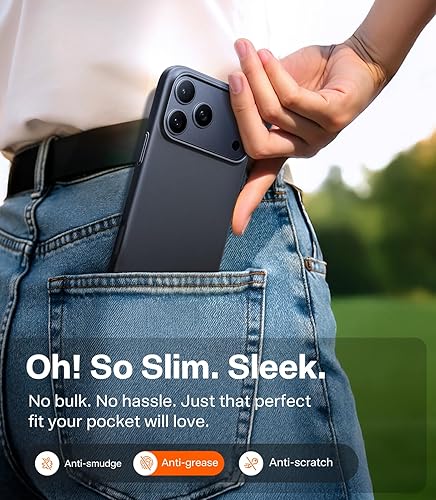 Vista 6 de TORRAS Funda magnética delgada para iPhone 17 PRO MAX, funda ultradelgada para teléfono 17 ProMax compatible con MagSafe, ligera, antiarañazos