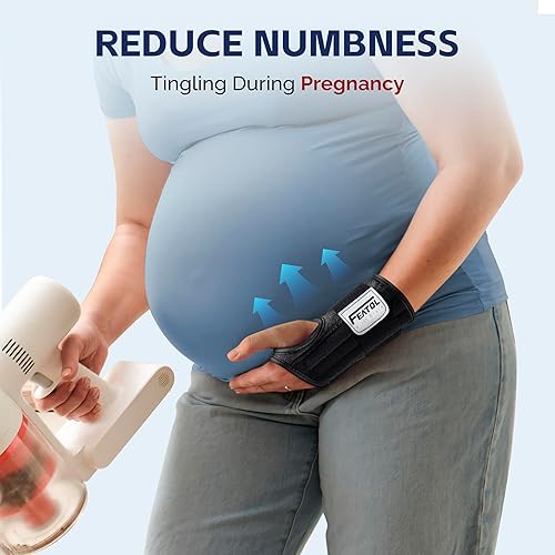 Miniatura 8 de FEATOL Paquete de 2 muñequeras para túnel carpiano para el trabajo con férula de muñeca, soporte de mano de 6.5'' para noche para mujeres y hombres