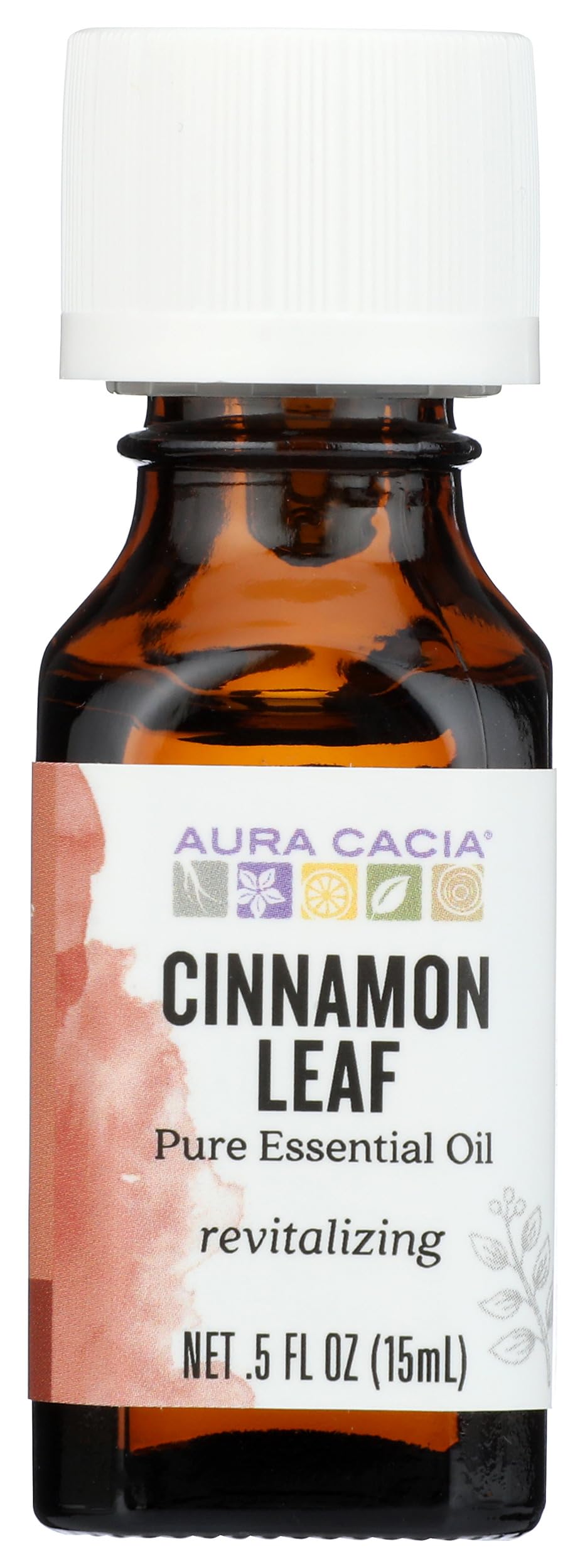 Aura Cacia Óleo essencial de folha de canela, frasco de 15 mL