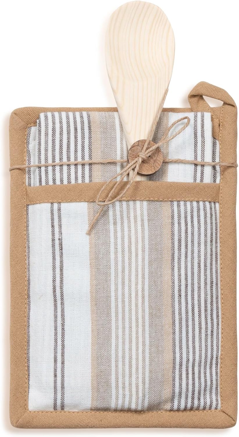 Tan Stripe Kitchen Set by Elsie & Zoey