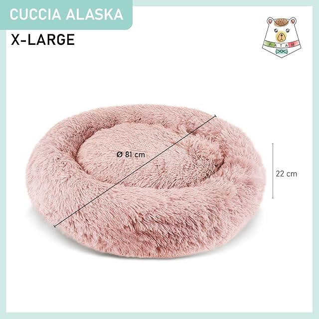 Foto 2 de 6 de PATAM Cama Redonda de Felpa para Perros y Gatos con Funda Lavable a máquina, Antideslizante