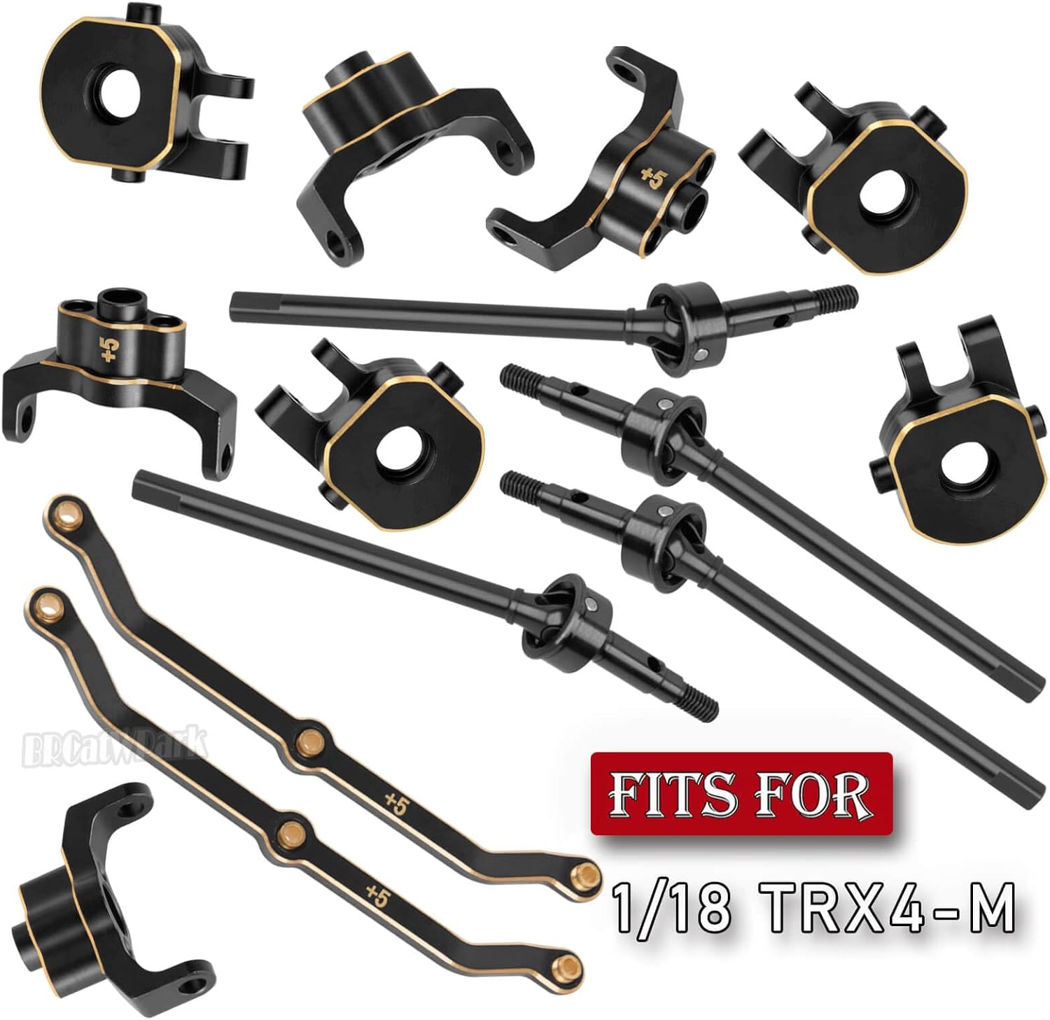 RC Brass Axle widening (+5mm Wider on Each Side) Upgrades Part for 1/18 TRX4M,2 Front Axle,for 4wd (Front & Rear+5mm Wider on Each Side),BRCatWPark RC Brass Axle widening