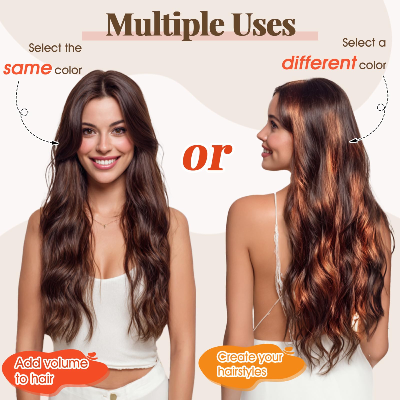 TESS Clip in Hair Extensions 100% Real Human Hair 6PCS 6Clips Straight Weft Multiple Uses Add Hair Volume and Highlights for Women UK - Image 4
