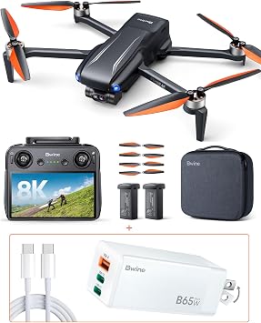 Bwine F7MINI 4KRC3 Drones with Camera for Adults & 65W USB C Charger, 3-Port Fast Charging Block