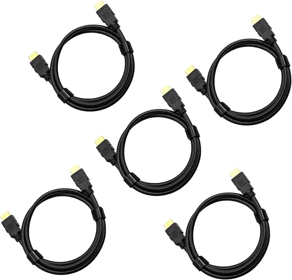 Cable HDMI 4K de 1 m/3 pies, paquete de 5, 2.0 Ultra HD, alta velocidad 18Gbps, color negro | 4K@60Hz/ARC, 3D, HDCP 2.2, ARC, compatible con PS-5/4/3/4K HDTV/monitor/proyector/streaming/Xbox One/Fire TV/laptop