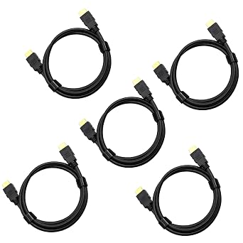 4K HDMI Cable 3 ft 5-Pack, Black | 2.0 Ultra HD, High-Speed 18Gbps, 2.0b @60Hz, 1080P 2160P HDR, For Laptop, Monitors, HDTV