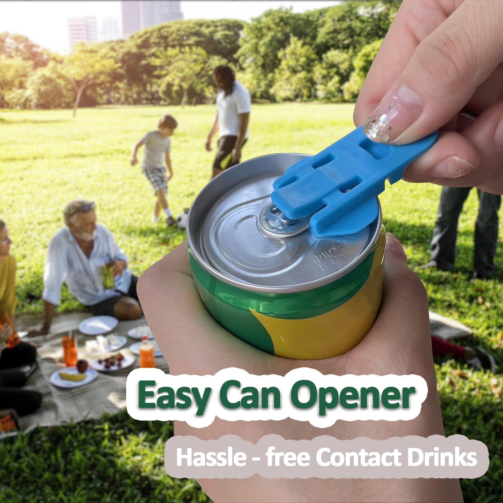 Herramienta de abrelatas de soda, 6 unidades, colorida, fácil manual, protector de plástico para mano, anillo de elevación, tapas para bebidas frías, protectores de bebidas de aluminio 3