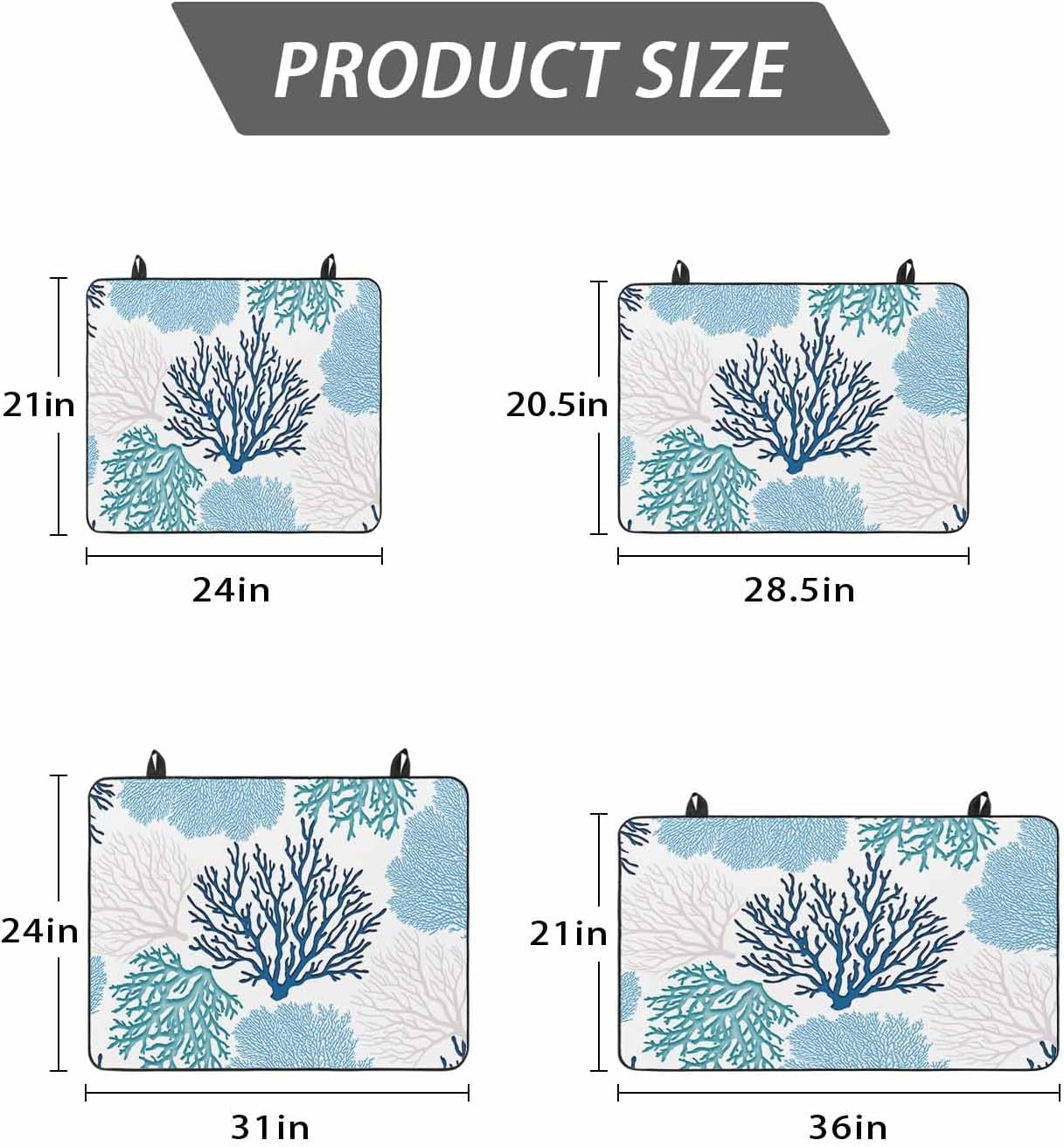 Stove Top Cover Nautical Coastal Ocean Coral Stove Cover for Electric Stove Top Beach Themed Blue Glass Cooktop Covers Anti-Slip Mat Heat Resistant Countertop Protector Home Kitchen Decor 28.5"x20.5"