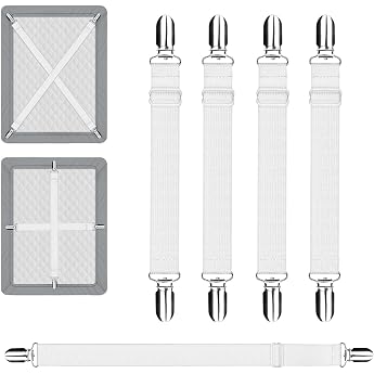 Pack of 4 Bed Sheet Tensioners Adjustable 35-210 cm Bed Sheet Tensioner Bed Sheet Tensioner Bed Sheet Tensioner Bed Sheet Tensioner for Bed Sheet Mattress Sofa - White